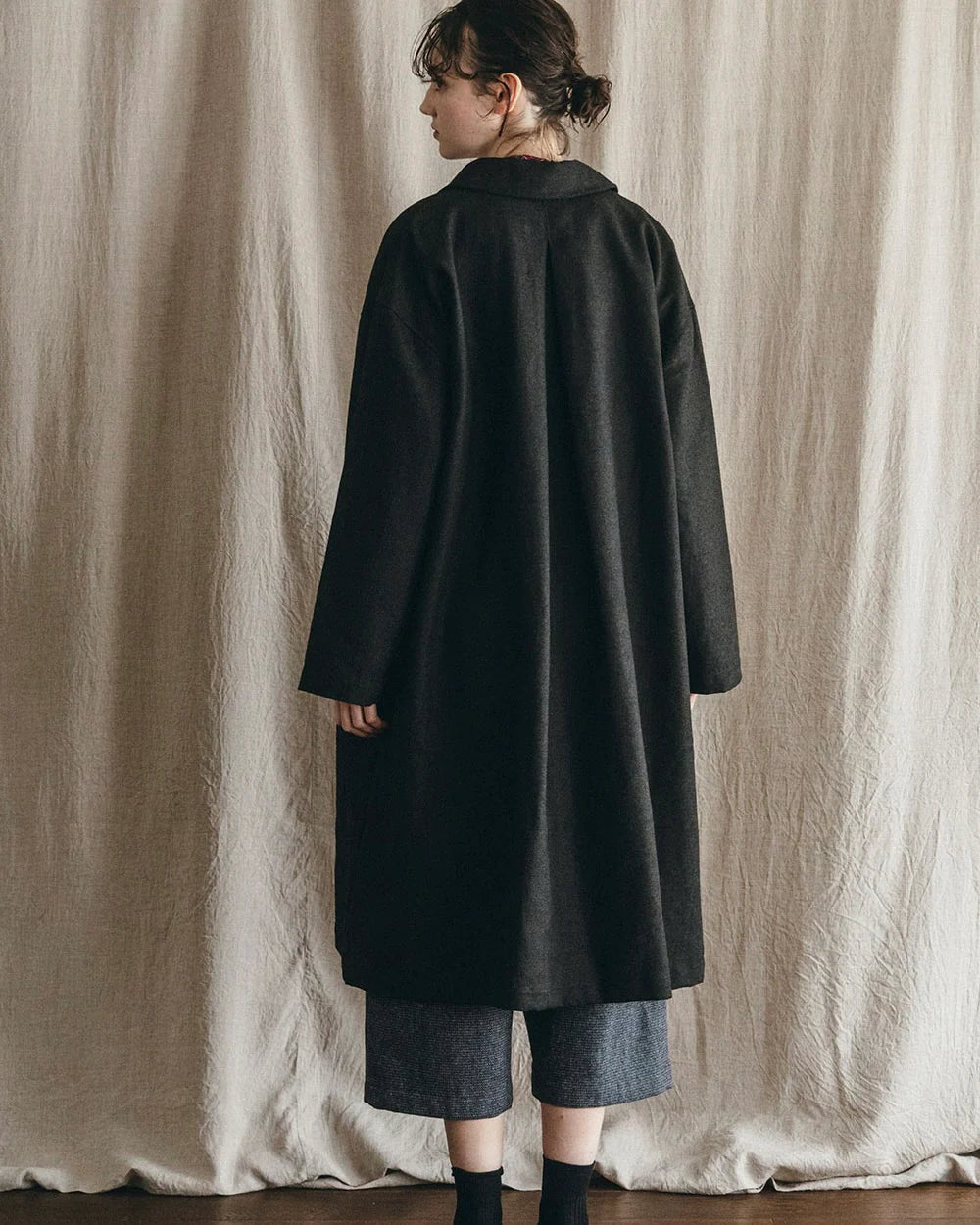 Fog Linen Work Rasa Coat - Black