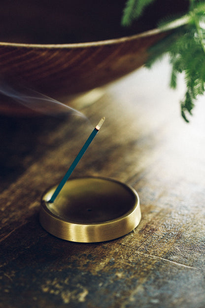 Fog Linen Work Brass Incense Holder- Round