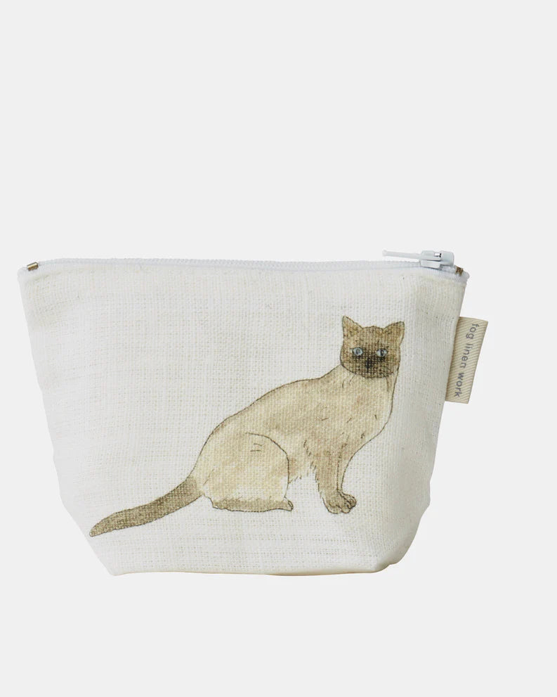 Fog Linen Work x Isabelle Boinot Linen Pouch - Cats