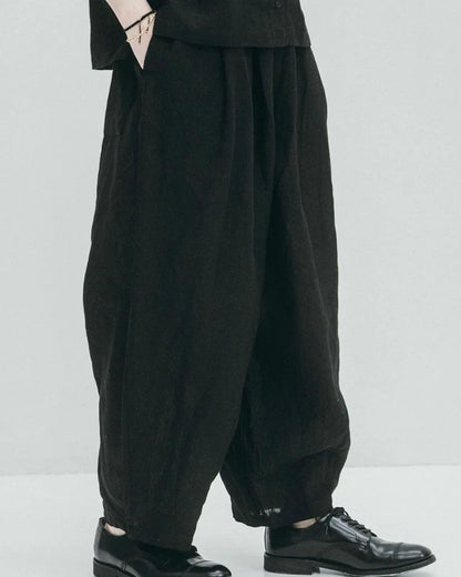 Fog Linen Work Quinn Cocoon Pants - Black