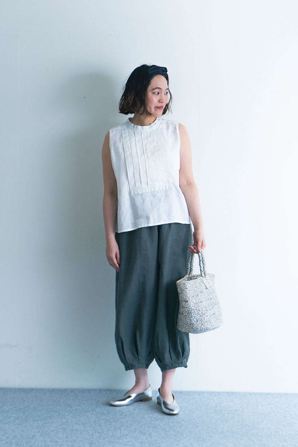 Fog Linen Work Ellen Pants-Acier