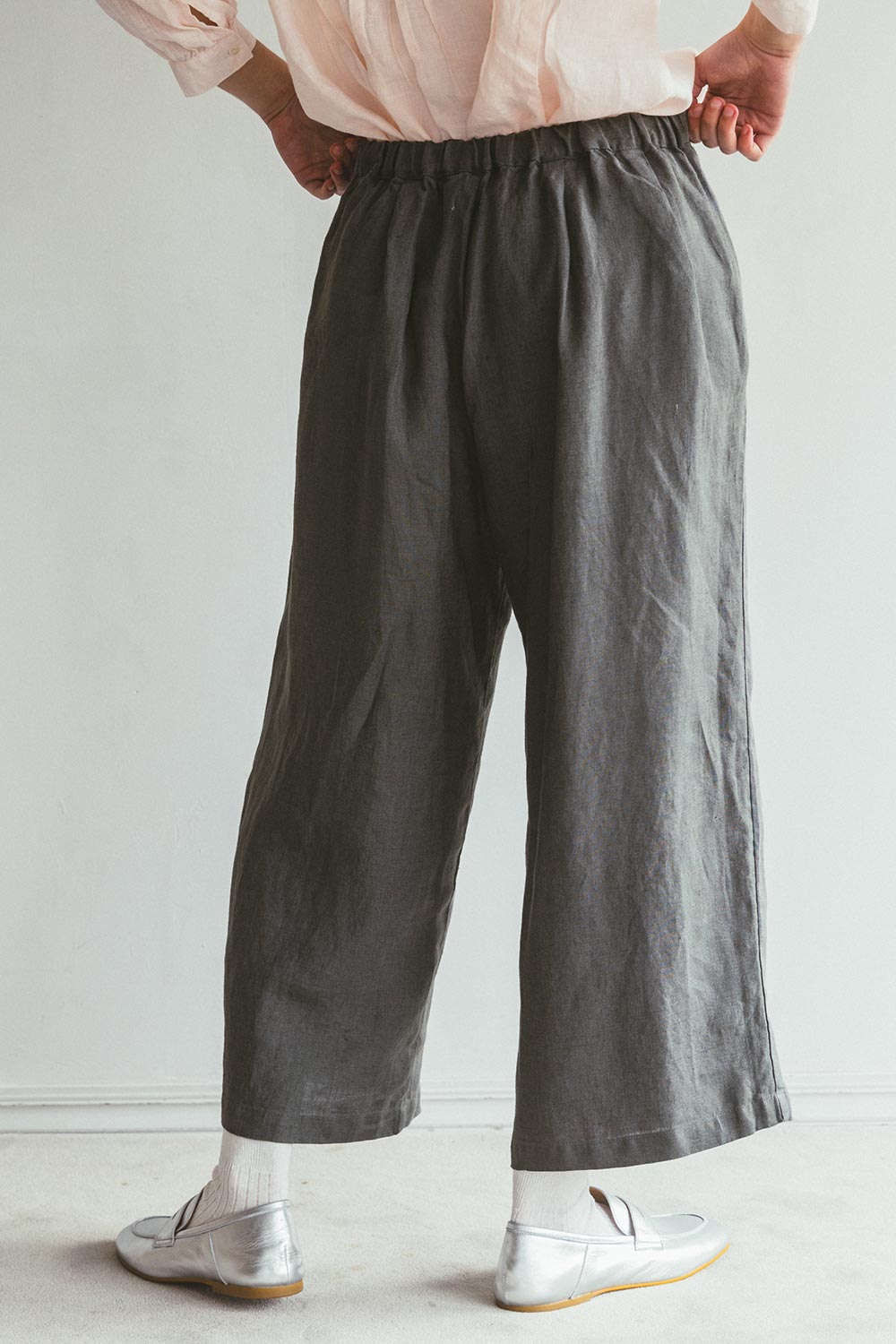 Fog Linen Work Linen Concetta Pant - Acier