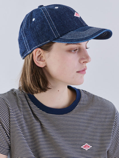 Danton 6-Panel Logo Unisex Denim Baseball Cap- Dark Indigo