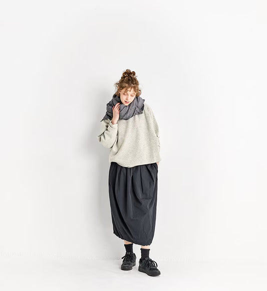 Veritecoeur Taffeta Cocoon Skirt - Black