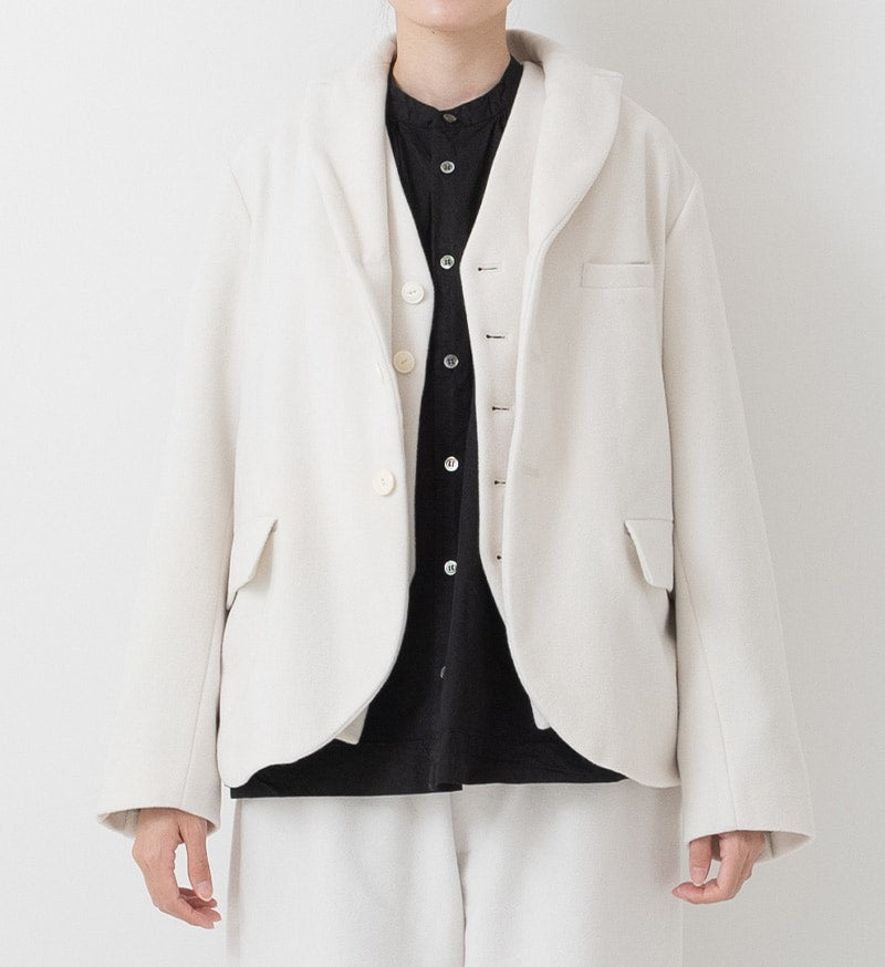 Veritecoeur Suede Wool Jacket - Creamy Ivory