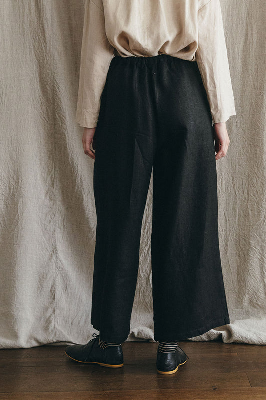 Fog Linen Work Alnis Wide Pants - Black