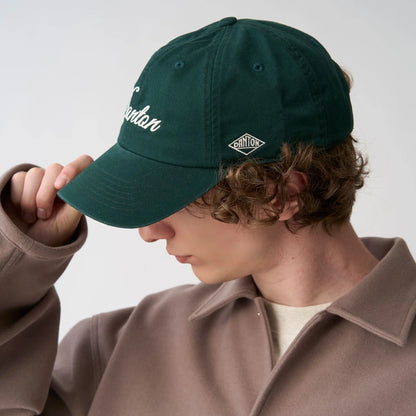 Danton 6 Panel Chino Cloth Baseball Cap - Green * Ivory Logo