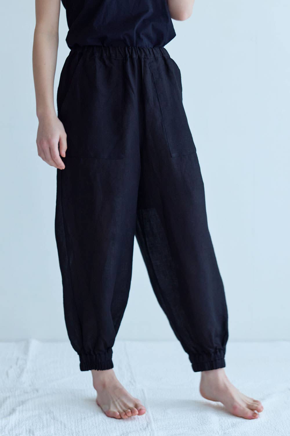 Fog Linen Work Leonie Pants  Black