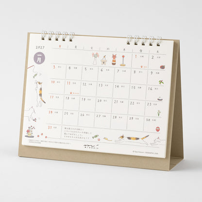 Midori 2027 Ring Calendar - Cat