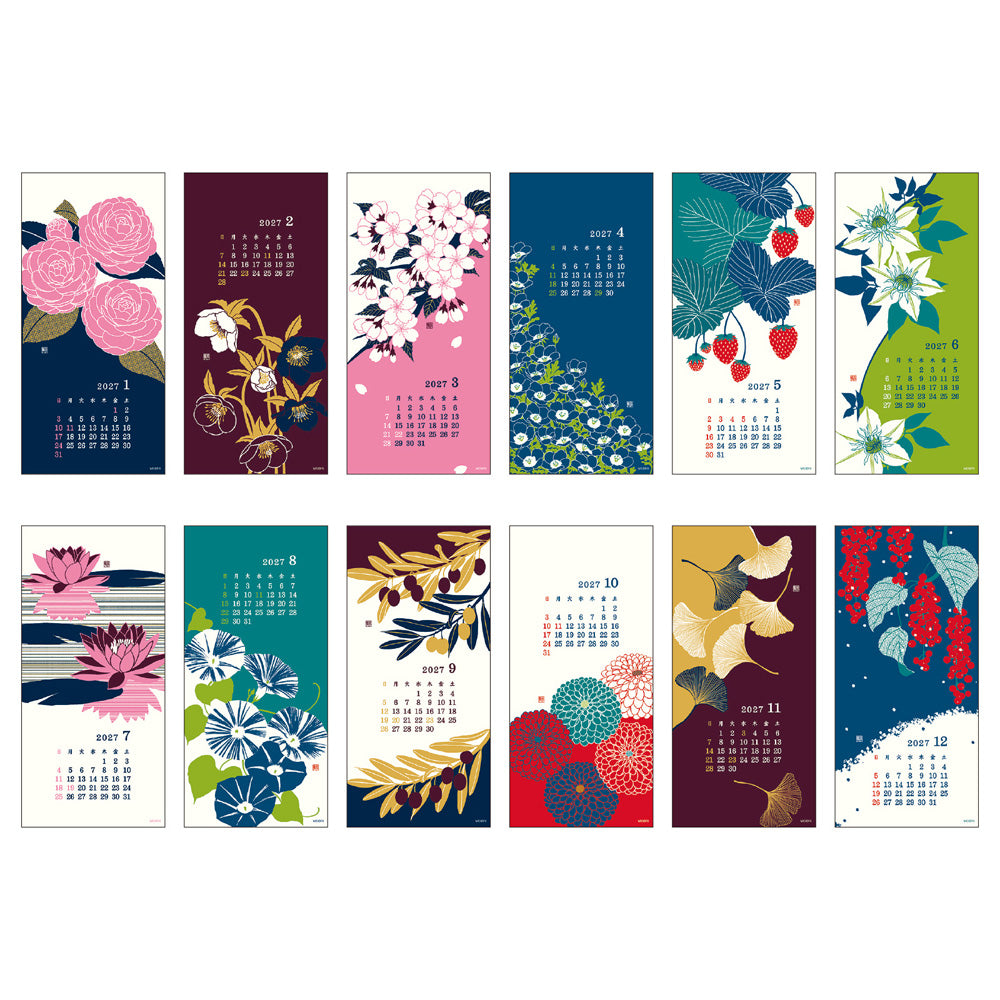 Midori 2027 Wall-Hanging Echizen Washi Calendar