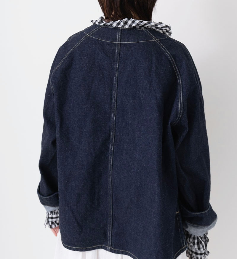 Veritecoeur Denim Collarless Jacket - One Wash