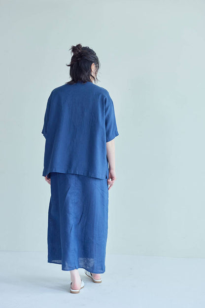 Fog Linen Work Anne Top Blue Nuit