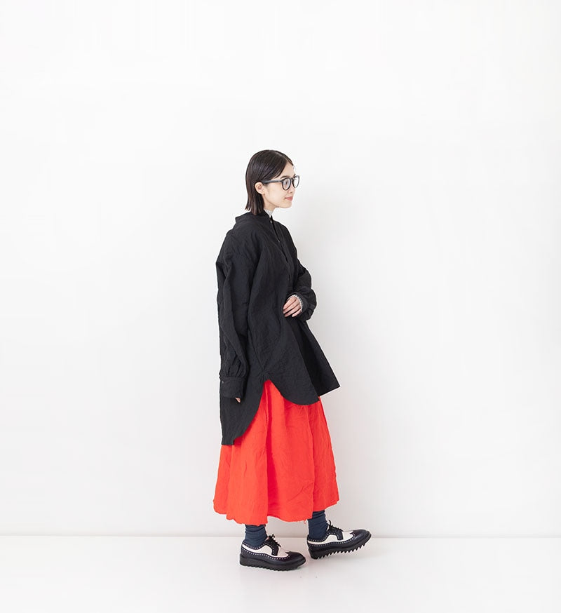 [Arriving Next Monday] Veritecoeur Wool Linen Yoke Shirt - Black (One Size Fits All)