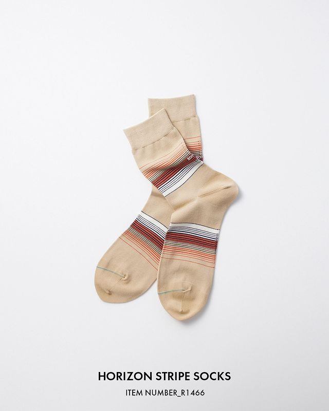 Rototo Horizon Stripe Socks(Beige)