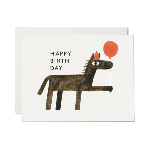 Happy Birthday Horse Balloon Card