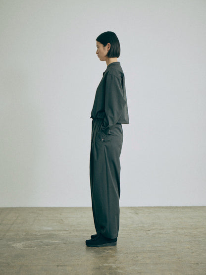 Nicholson & Nicholson Lucy Stretched Wool Blouse - Charcoal Stripe