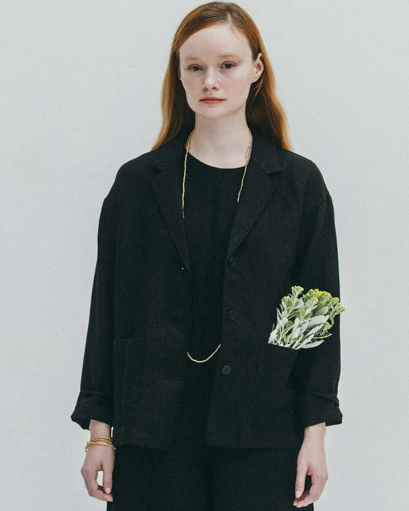 Fog Linen Work Vivian Tayored Jacket - Black