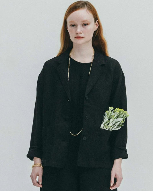 Fog Linen Work Vivian Tayored Jacket - Black