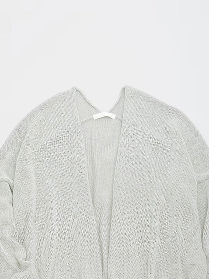 evam eva Silk Cardigan - Coral Gray