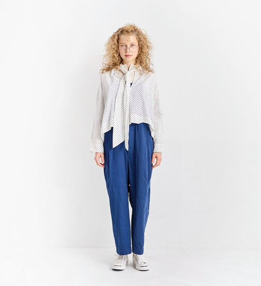 Veritecoeur Polka Dot Blouse - White