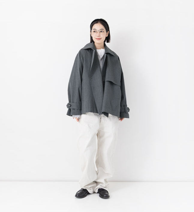 [Arriving Soon] Veritecoeur Short Trench Coat - Top Gray