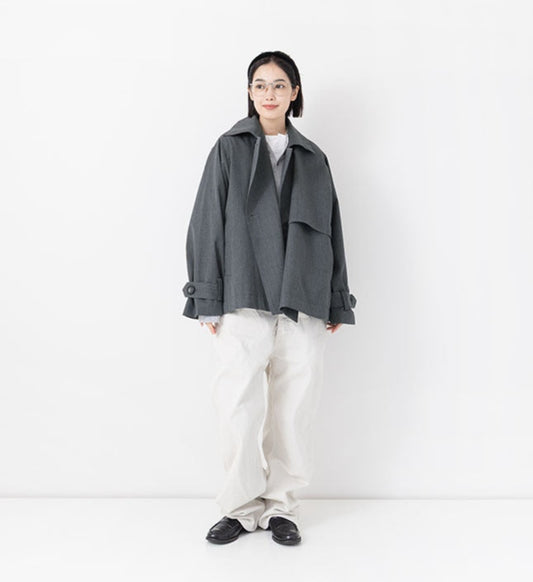 [Arriving Soon] Veritecoeur Short Trench Coat - Top Gray