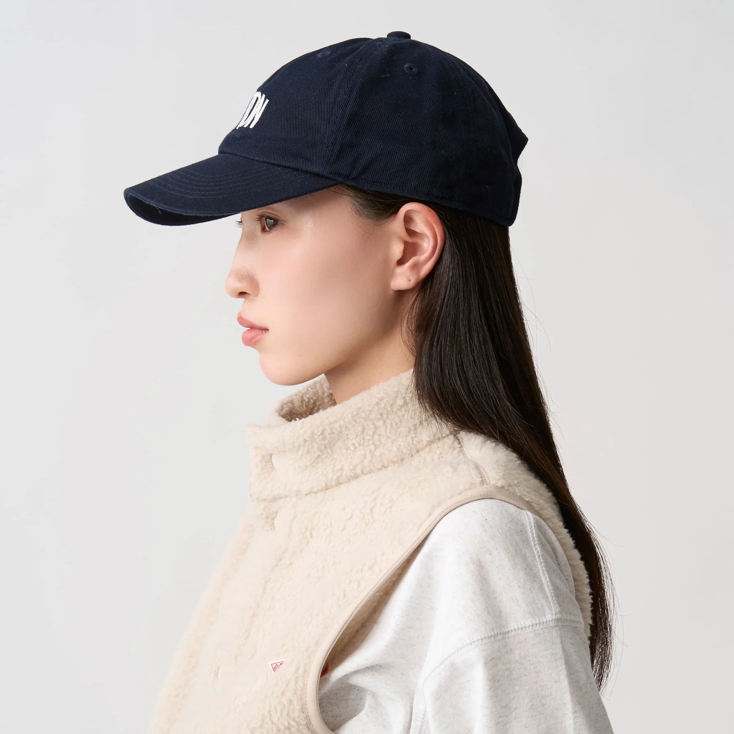 Danton 6-Panel Unisex Cotton Twill Baseball Cap- Black with White Logo