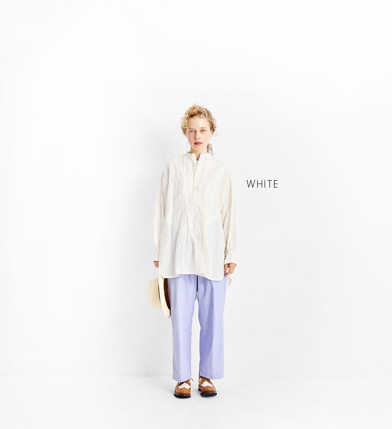 [Arriving Next Monday] Veritecoeur Wool Linen Yoke Shirt - White (One Size Fits All)