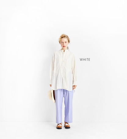 [Arriving Next Monday] Veritecoeur Wool Linen Yoke Shirt - White (One Size Fits All)