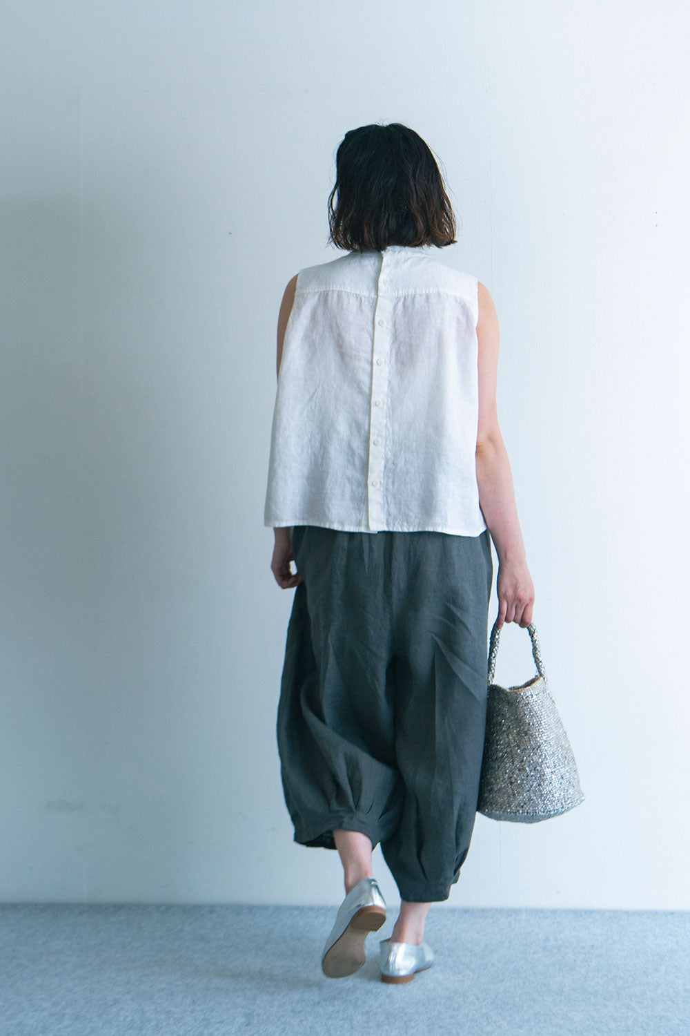 Fog Linen Work Ellen Pants-Acier