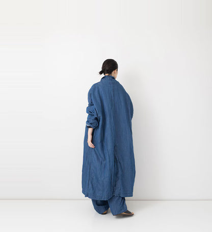 Veritecoeur Double Breasted Coat 2880 B- Indigo Bleach