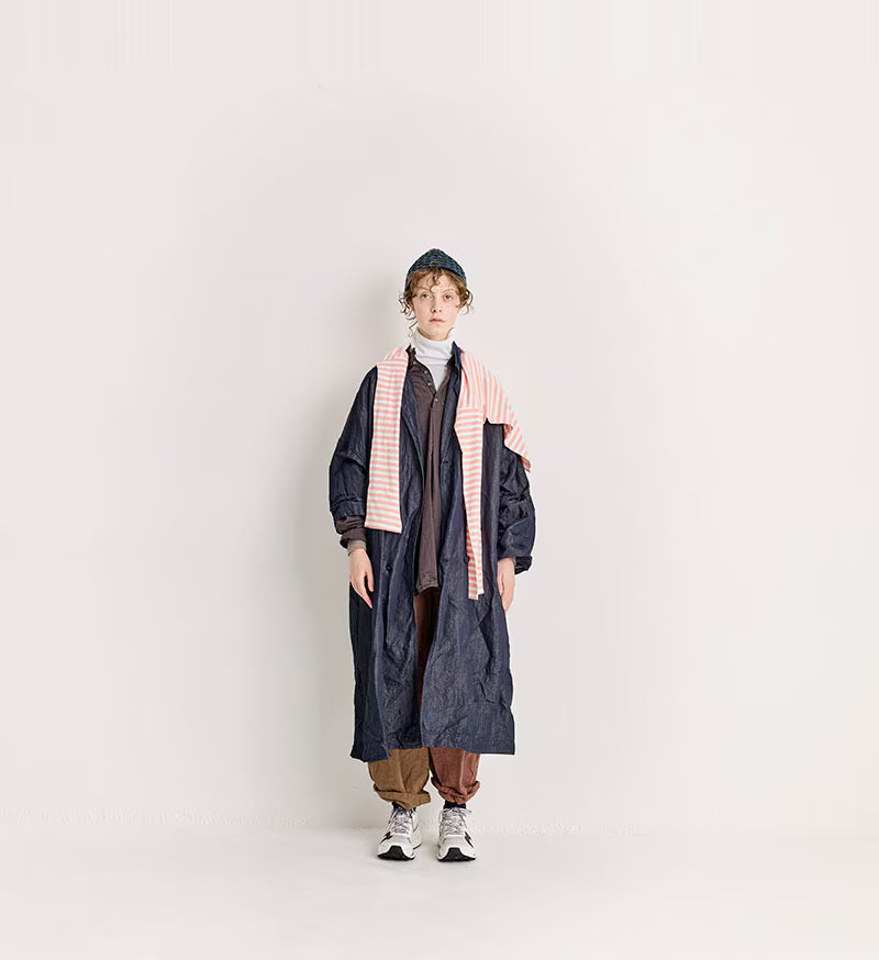 Veritecoeur Double Breasted Coat 2880 B- Indigo Onewash