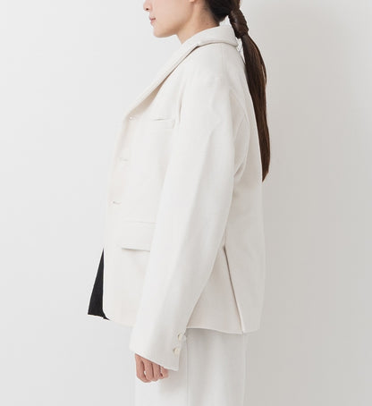 Veritecoeur Suede Wool Jacket - Creamy Ivory