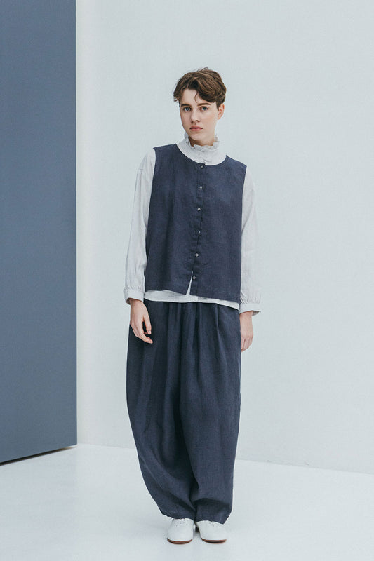 Fog Linen Work Quinn Cocoon Pants - Macadam