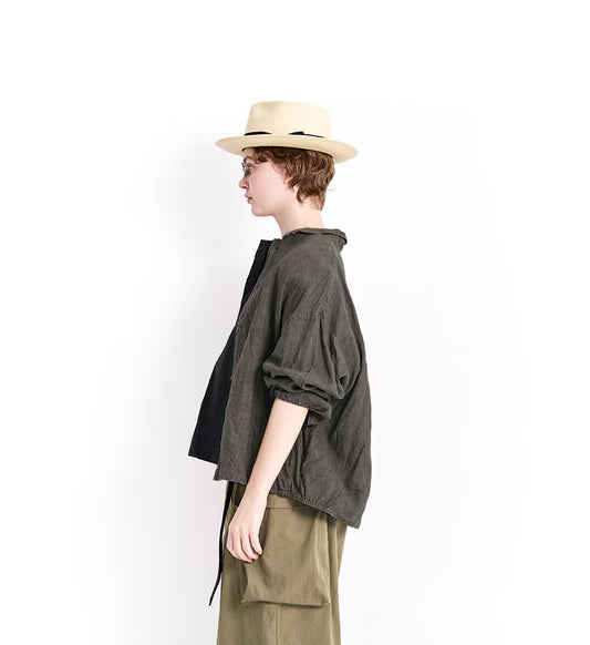 Veritecoeur Ink-dyed Linen Shirt Jacket - Brown