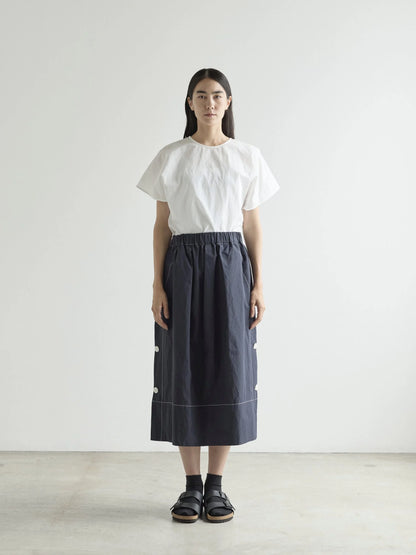 Nicholson & Nicholson Ship Skirt - Navy (Washed Cotton & Nylon)