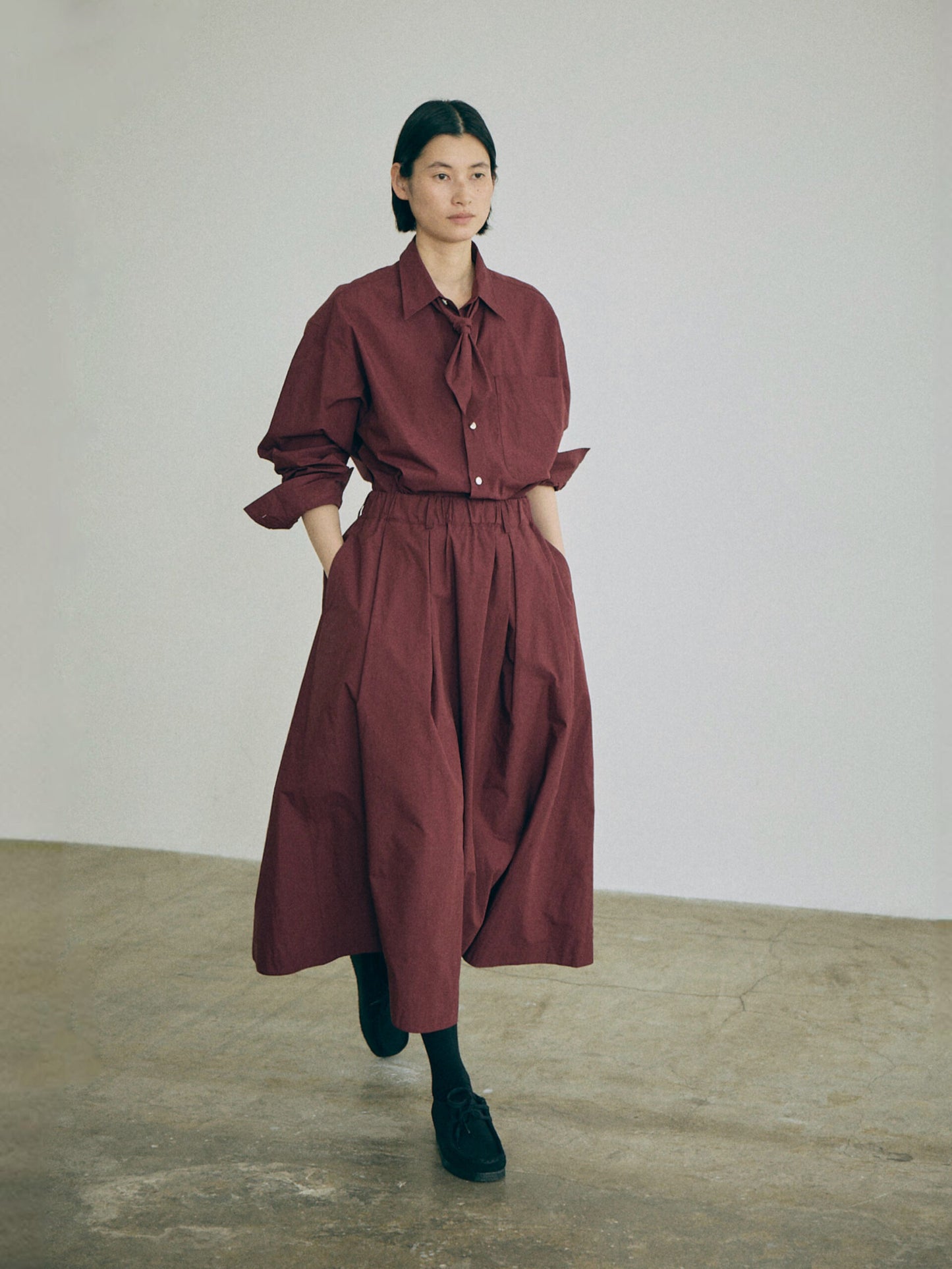 Nicholson & Nicholson Mira Washed Cotton Skirt - Wine