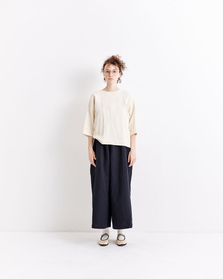 Veritecoeur Reversible Cotton Linen Pullover - Ivory (VC-2640)