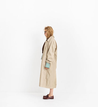 [Arriving Soon] Veritecoeur Stand Collar Coat - Beige