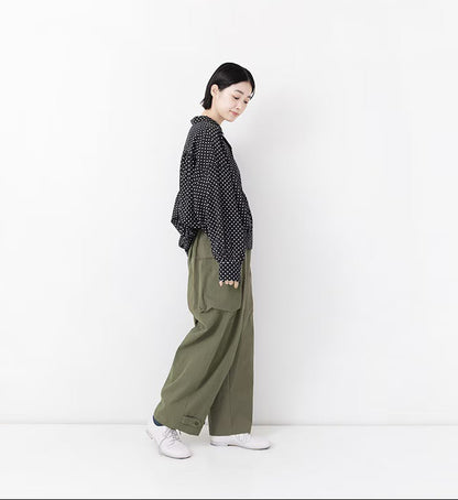 Veritecoeur Peach Skin Cargo Pants - Khaki