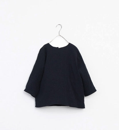 Veritecoeur Reversible Cotton Linen Pullover - Black (VC-2640)