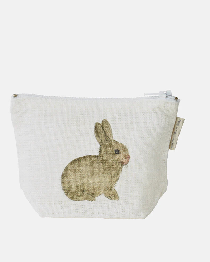 Fog Linen Work x Isabelle Boinot Linen Pouch - Rabbit & Carrot