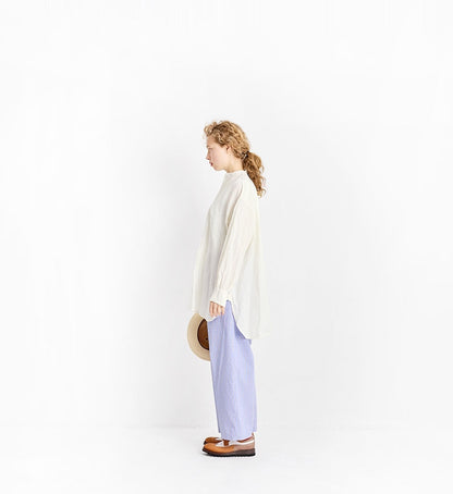 [Arriving Next Monday] Veritecoeur Wool Linen Yoke Shirt - White (One Size Fits All)