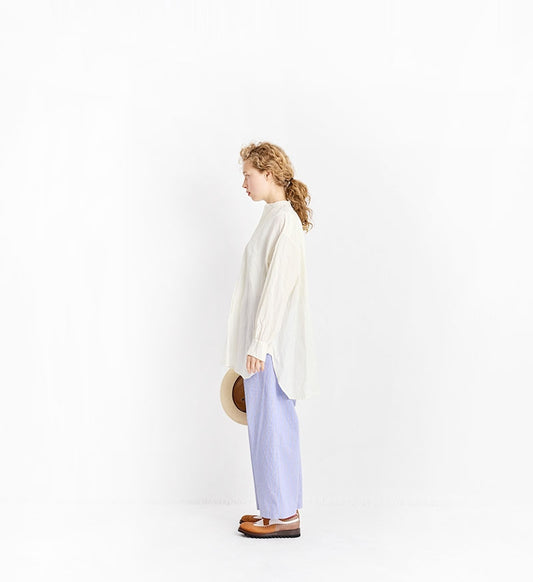 [Arriving Next Monday] Veritecoeur Wool Linen Yoke Shirt - White (One Size Fits All)