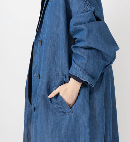 Veritecoeur Double Breasted Coat 2880 B- Indigo Bleach