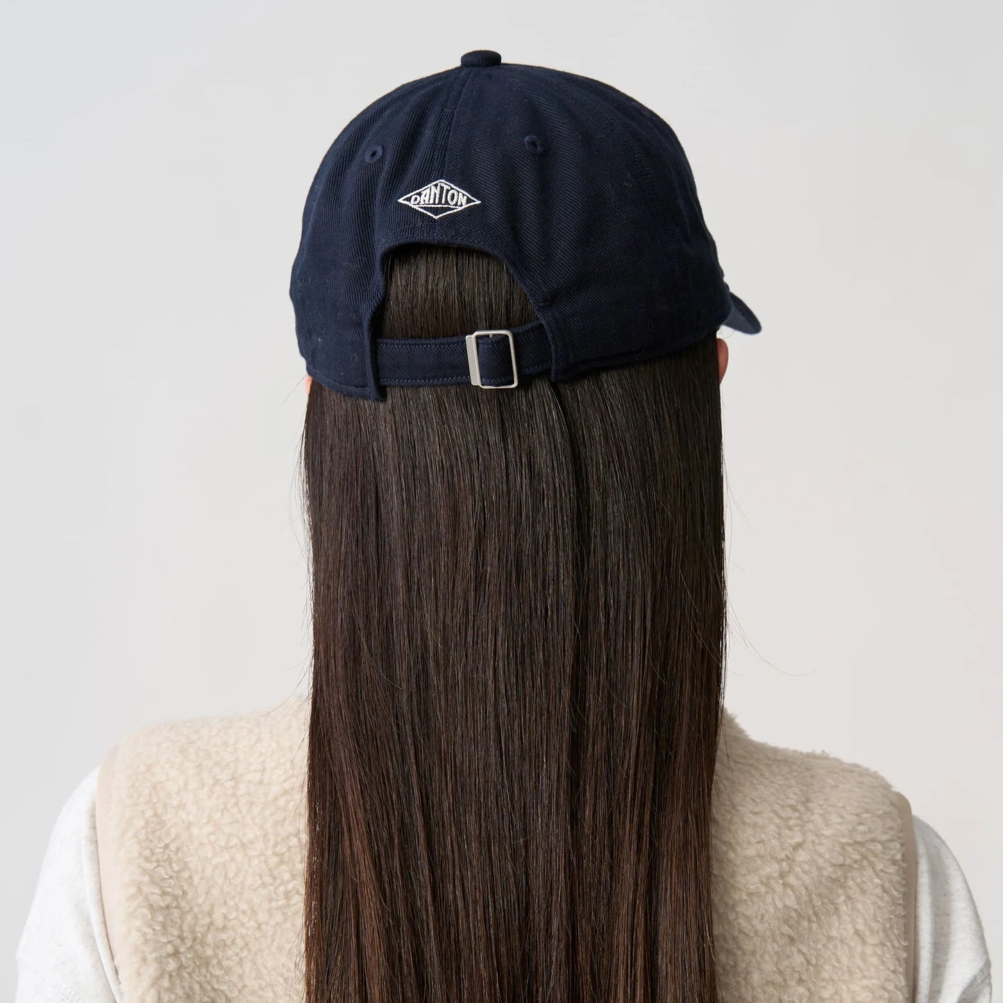 Danton 6-Panel Unisex Cotton Twill Baseball Cap- Black with White Logo