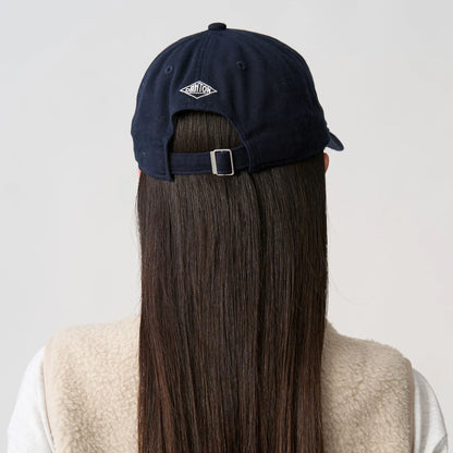 Danton 6-Panel Unisex Cotton Twill Baseball Cap- Black with White Logo