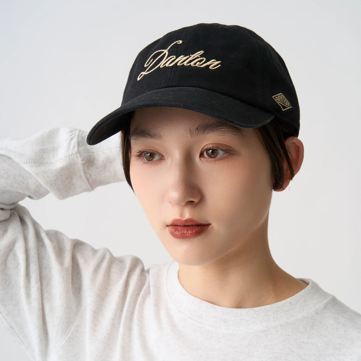 Danton 6 Panel Chino Cloth Baseball Cap - Navy * Yellow Logo