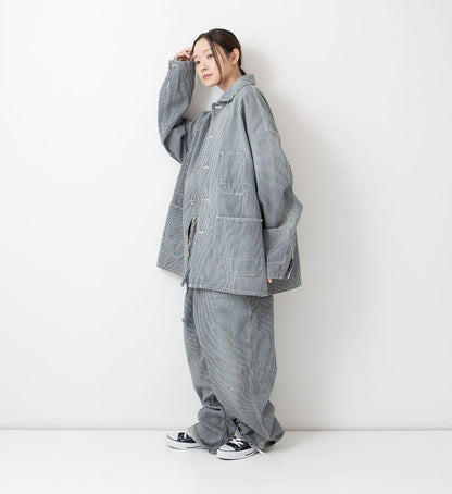 Veritecoeur Limited Version-Denim Worker Style Jacket- Hickory Stripe