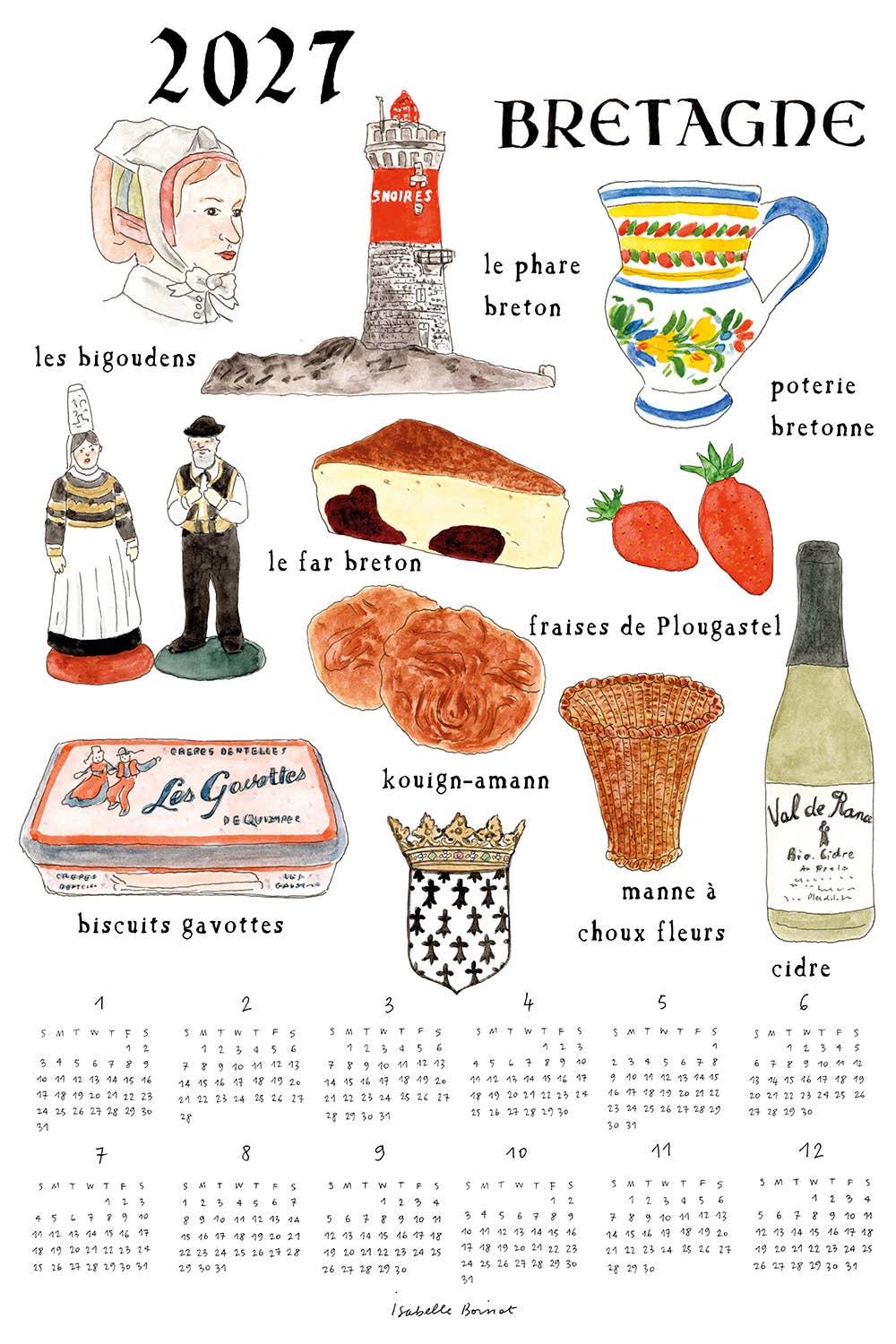 [Pre-order: Shipping Sep./Oct.]2027 Linen Calendar Souvenirs From Breta